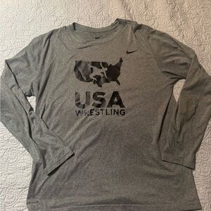 Nike Dri-FIT Heather Gray Long Sleeve Tee